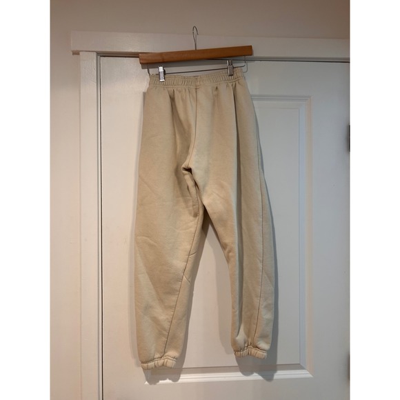 Hours Heavyweight Sweatpants Cream Joggers Mens Small Minimalist Streetwear - Picture 7 of 10